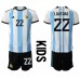 Argentina Lautaro Martinez #22 Replika Babykläder Hemma matchkläder barn VM 2022 Korta ärmar (+ Korta byxor)